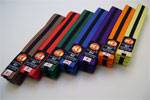 Student color belts with Black stripe