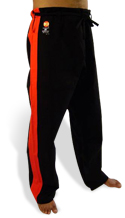 13.8 oz. Black Heavy Weight Pants with Red Stripe Size 4