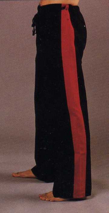 13.8 oz. Black Heavy Weight Pants with Red Stripe