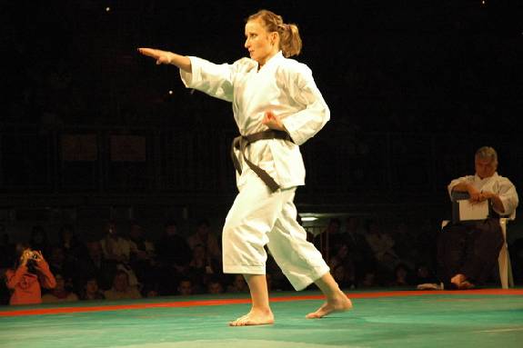 KI MUGEN - Actual customer wearing yellow label white karate uniform - Karate gi, KI MUGEN