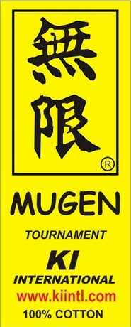 Yellow Mugen label, Karate gi - karate uniform label