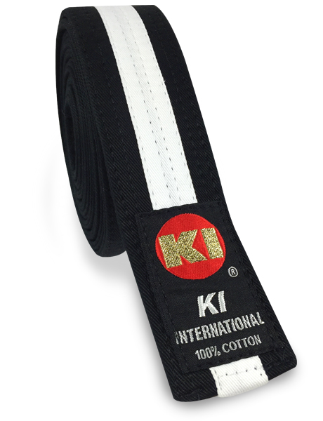 Black belts with White stripe :: 6. Belts :: KI International Corporation