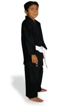 KI - Light Weight 8 oz. Poly-Cotton Karate Uniform (black Karate gi)
