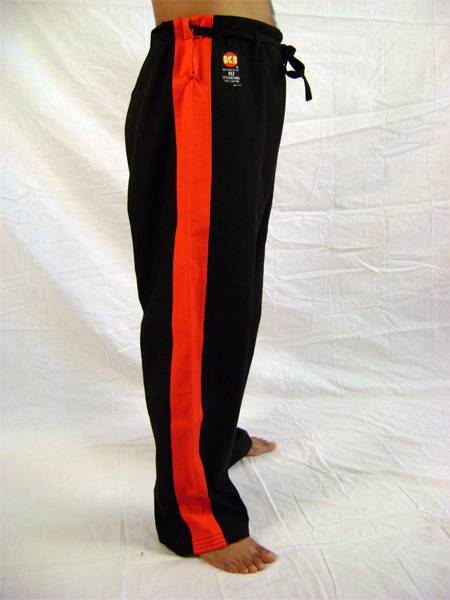 13.8 oz. Black Heavy Weight Pants with Red Stripe