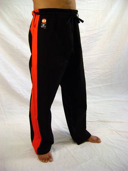 13.8 oz. Black Heavy Weight Pants with Red Stripe