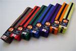 Student color belts with Black stripe for Judo and Karate